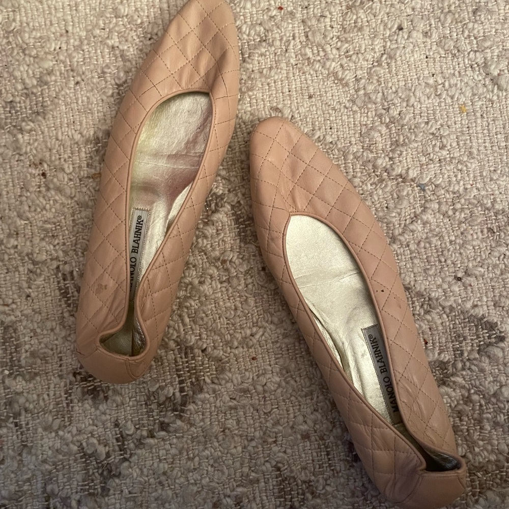 SOLD - Manolo Blahnik Checkered Flats - Size 9.5